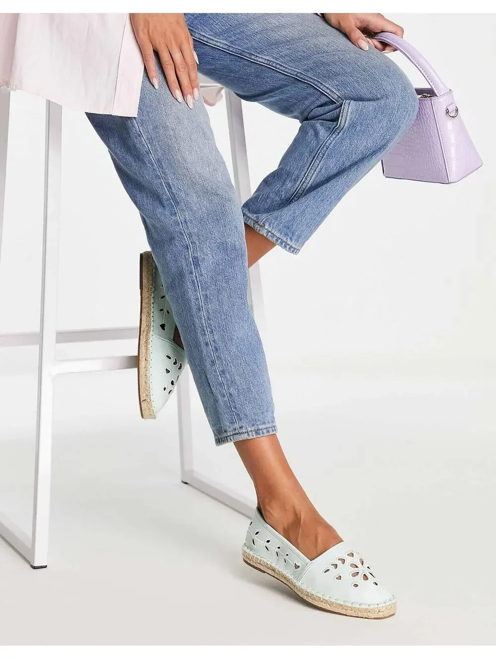 ASOS DESIGN Cutout Espadrille Slip-On Flats